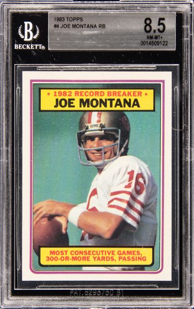 Joe Montana, 1982 record breaker card