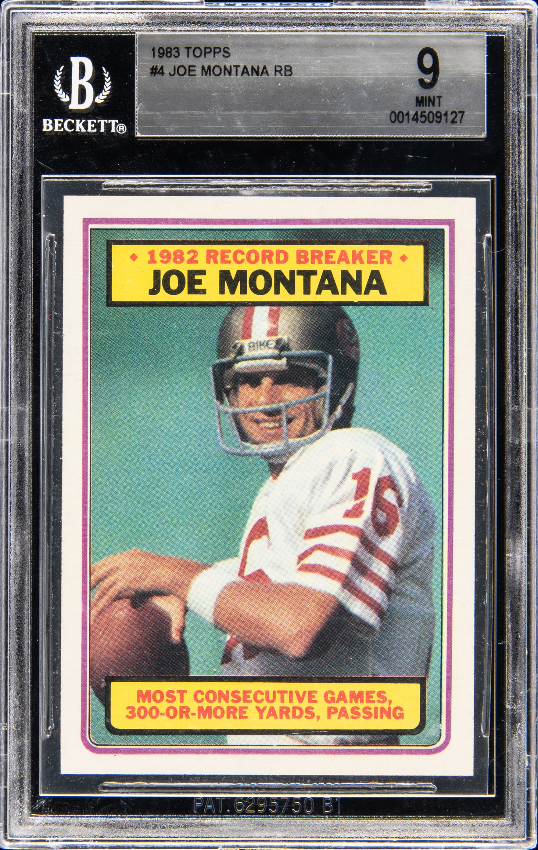1983 Topps Null 4 Joe Montana – BGS MINT 9