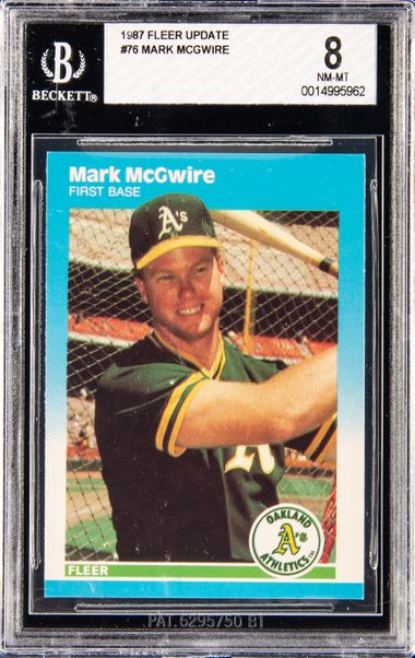 1987 TOPPS MARK MCGWIRE #366 OAKLAND ATHLETICS PSA 8 NM-MT