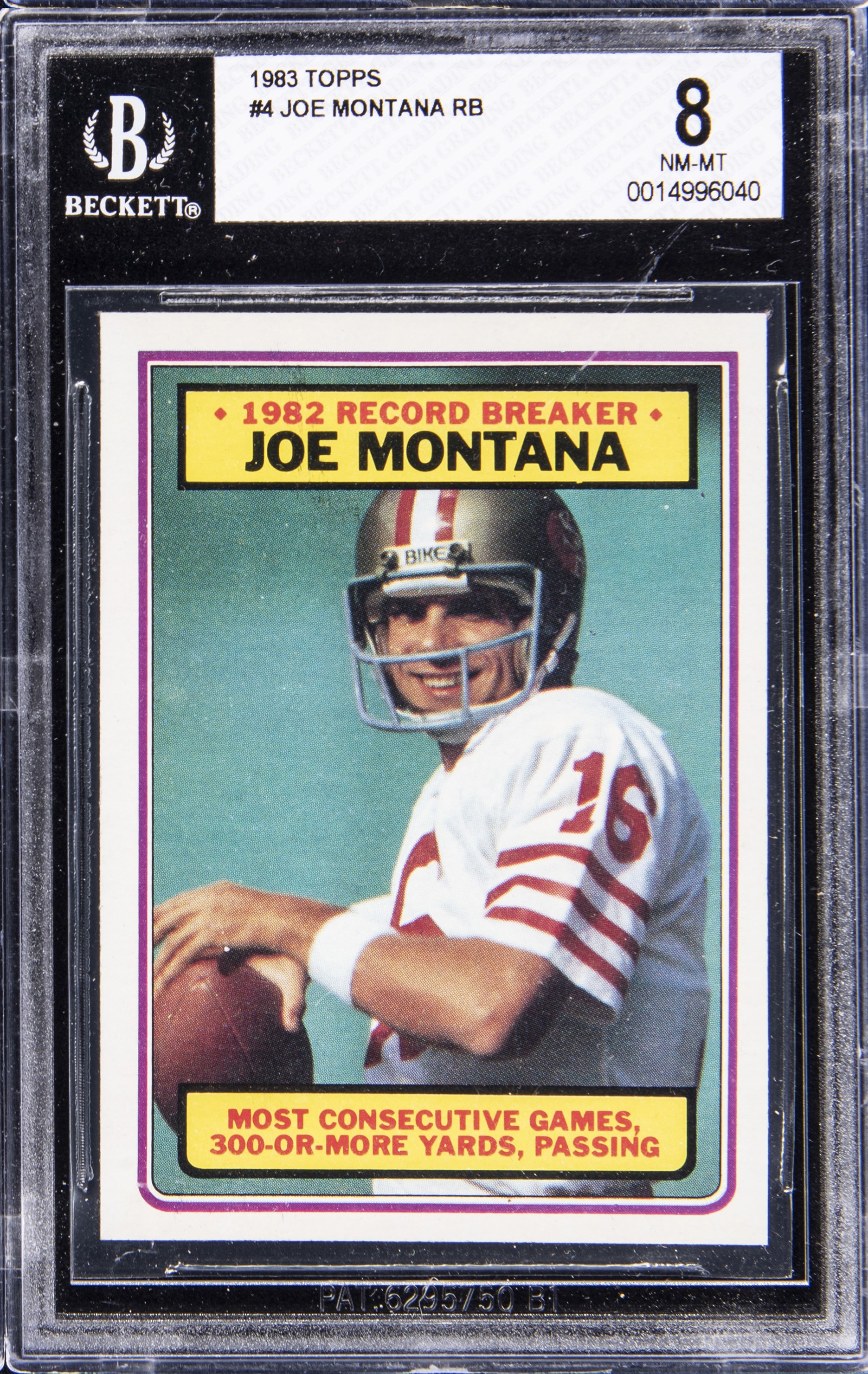 1983 Topps #4 Joe Montana Rb BGS 8