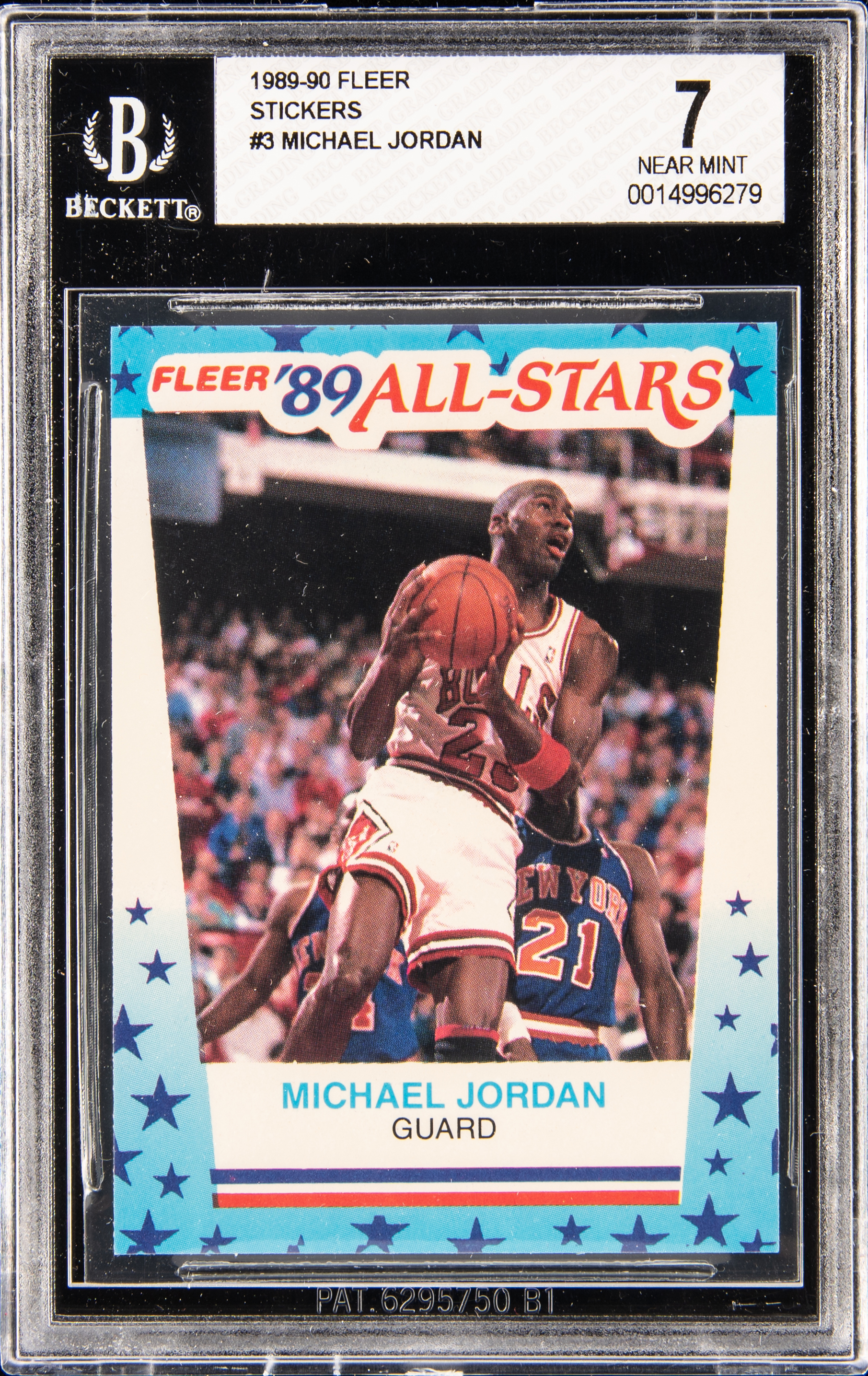 1989-90 Fleer Stickers 3 Michael Jordan – BGS NM 7