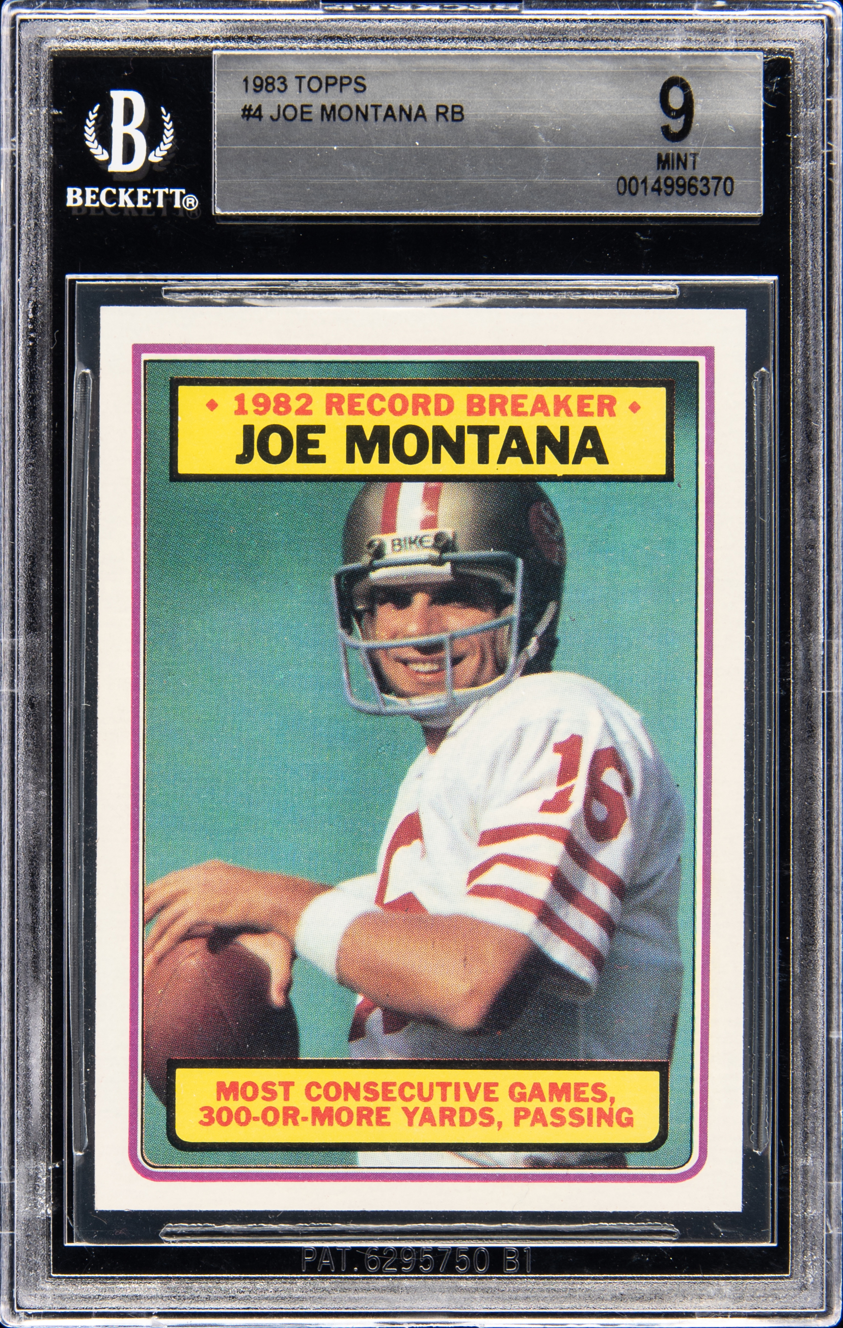 1983 Topps Null 4 Joe Montana – BGS MINT 9