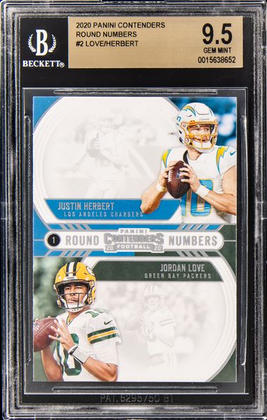 Justin Herbert 2022 Panini Contenders Winning Ticket Green