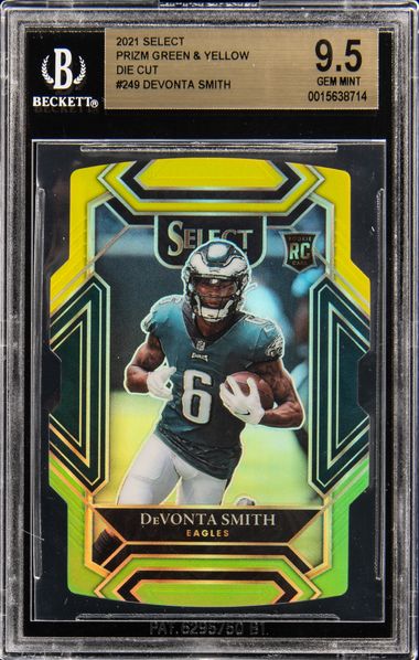 Devonta Smith 2021 Select Concourse Die-Cut Red White Blue Prizm