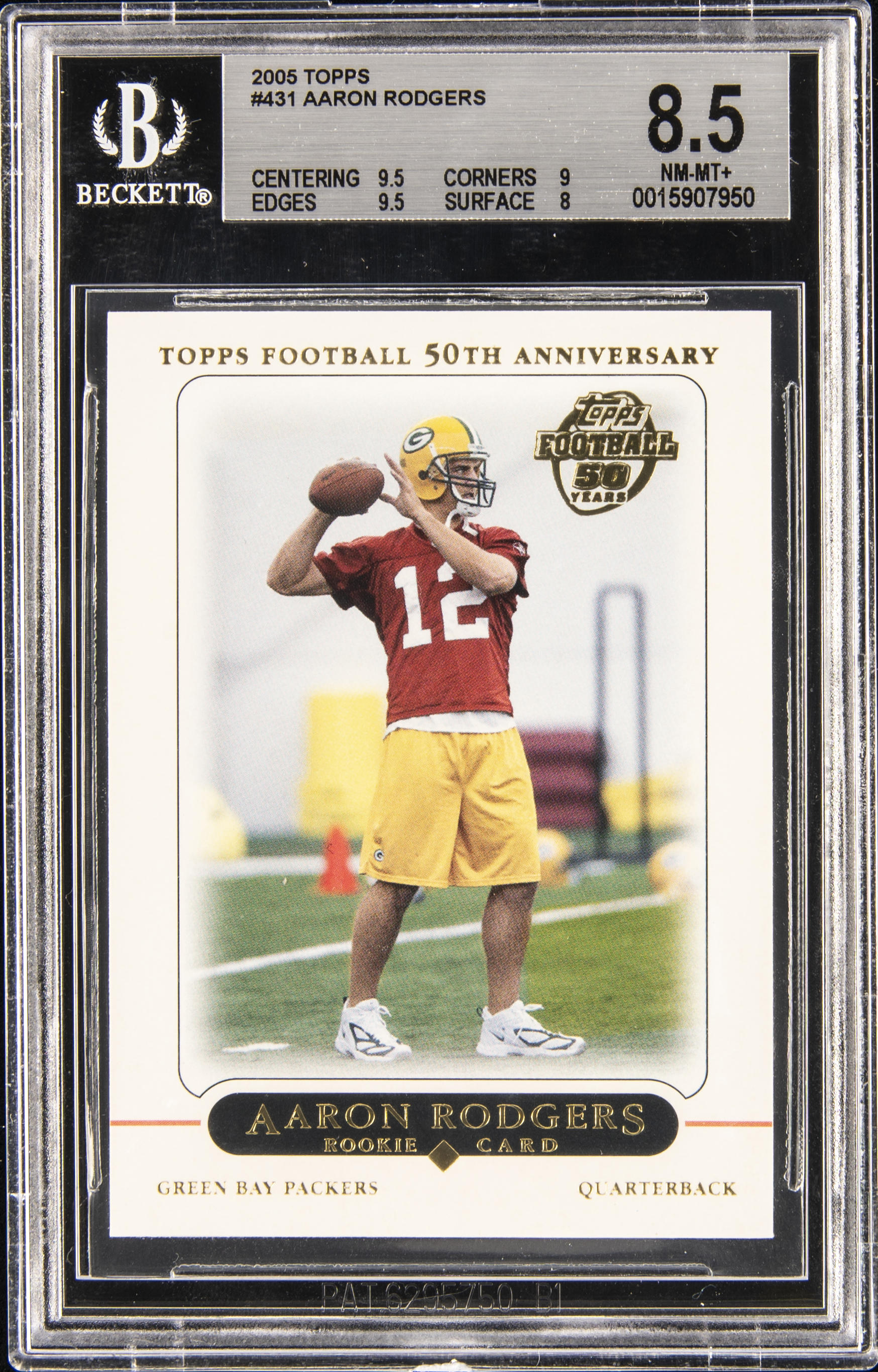 2005 Topps #431 Aaron Rodgers Rookie Card - BGS NM-MT+ 8.5