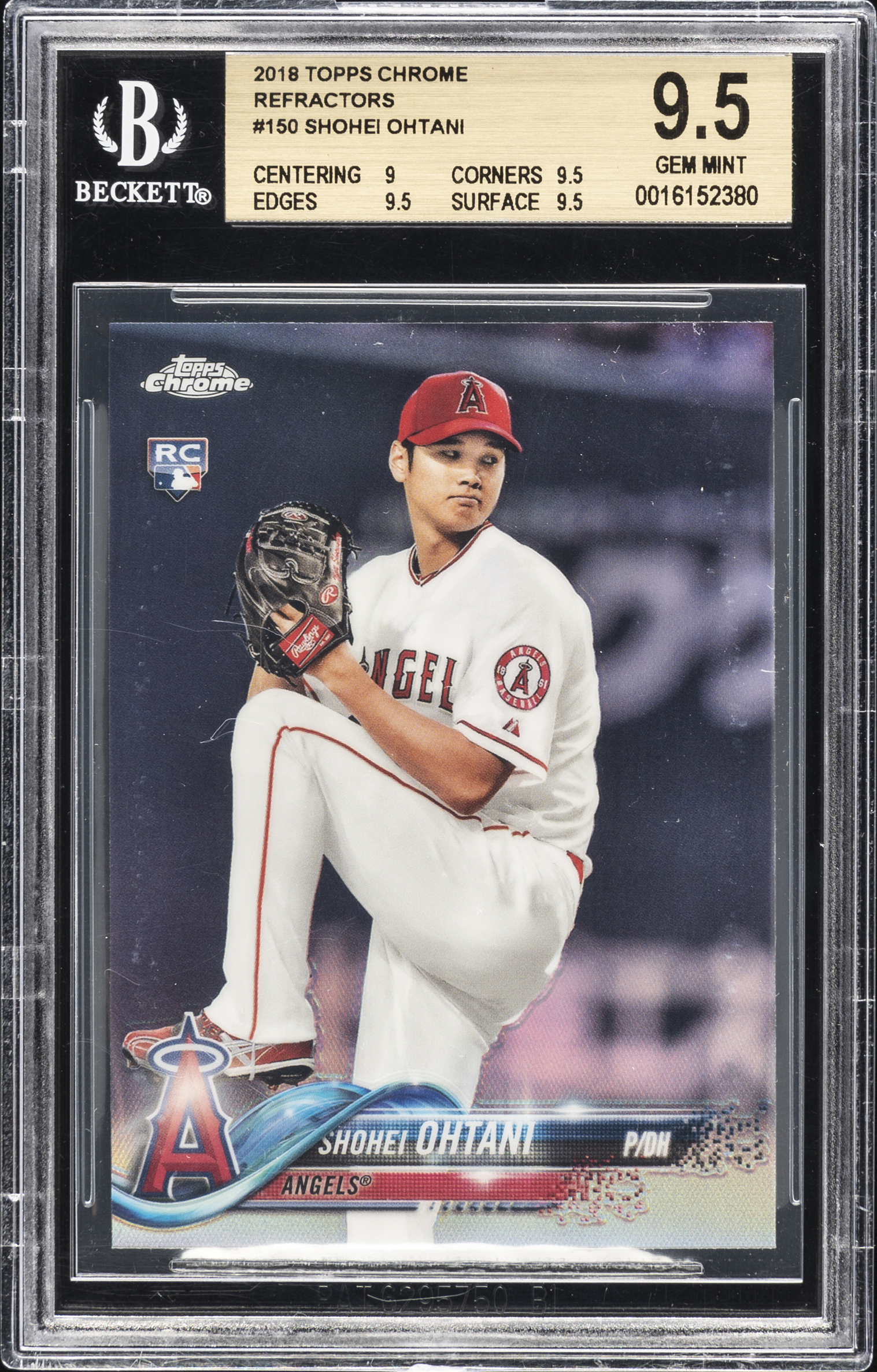 2018 Topps Chrome Pitching Refractor #150 Shohei Ohtani Rookie Card – BGS GEM MINT 9.5