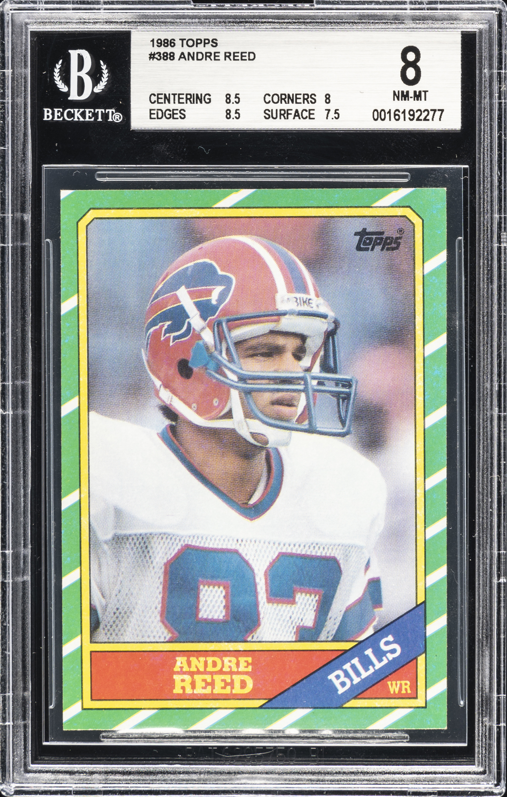 1986 Topps #388 Andre Reed – BGS NM-MT 8