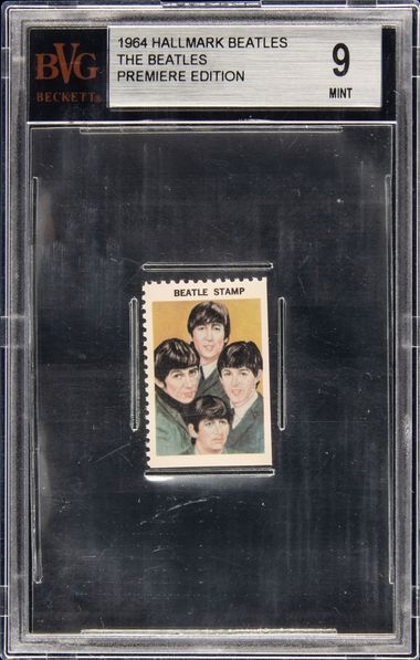 1964 Hallmark Beatles Stamps The Beatles BVG MINT 9 on Goldin