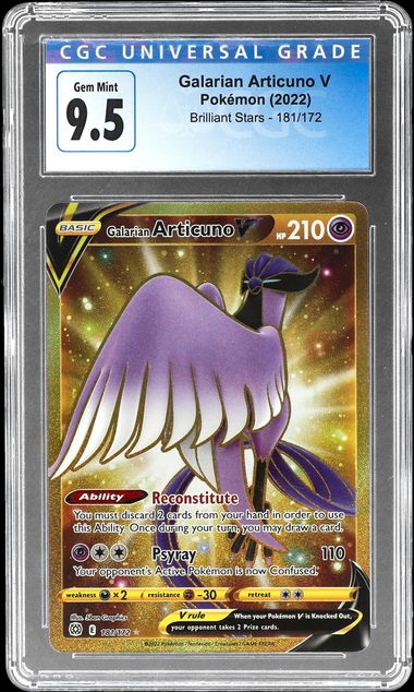 2022 Pokemon Brilliant Stars #181 Galarian Articuno V - CGC GEM