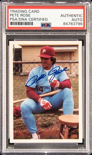 Pete Rose Charlie Hustle Autographed 1963 Topps Rookie Card