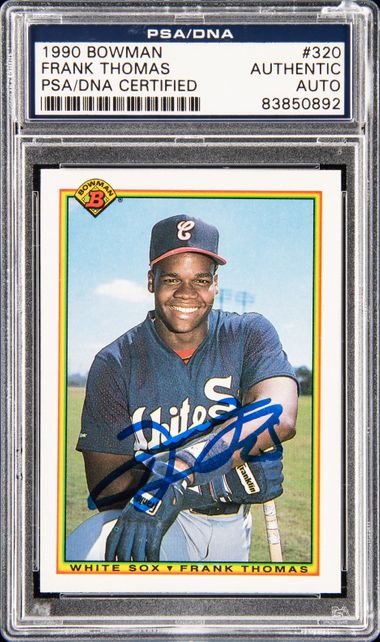 Frank Thomas 1990 Topps Autographed Rookie Card #414 - PSA/DNA