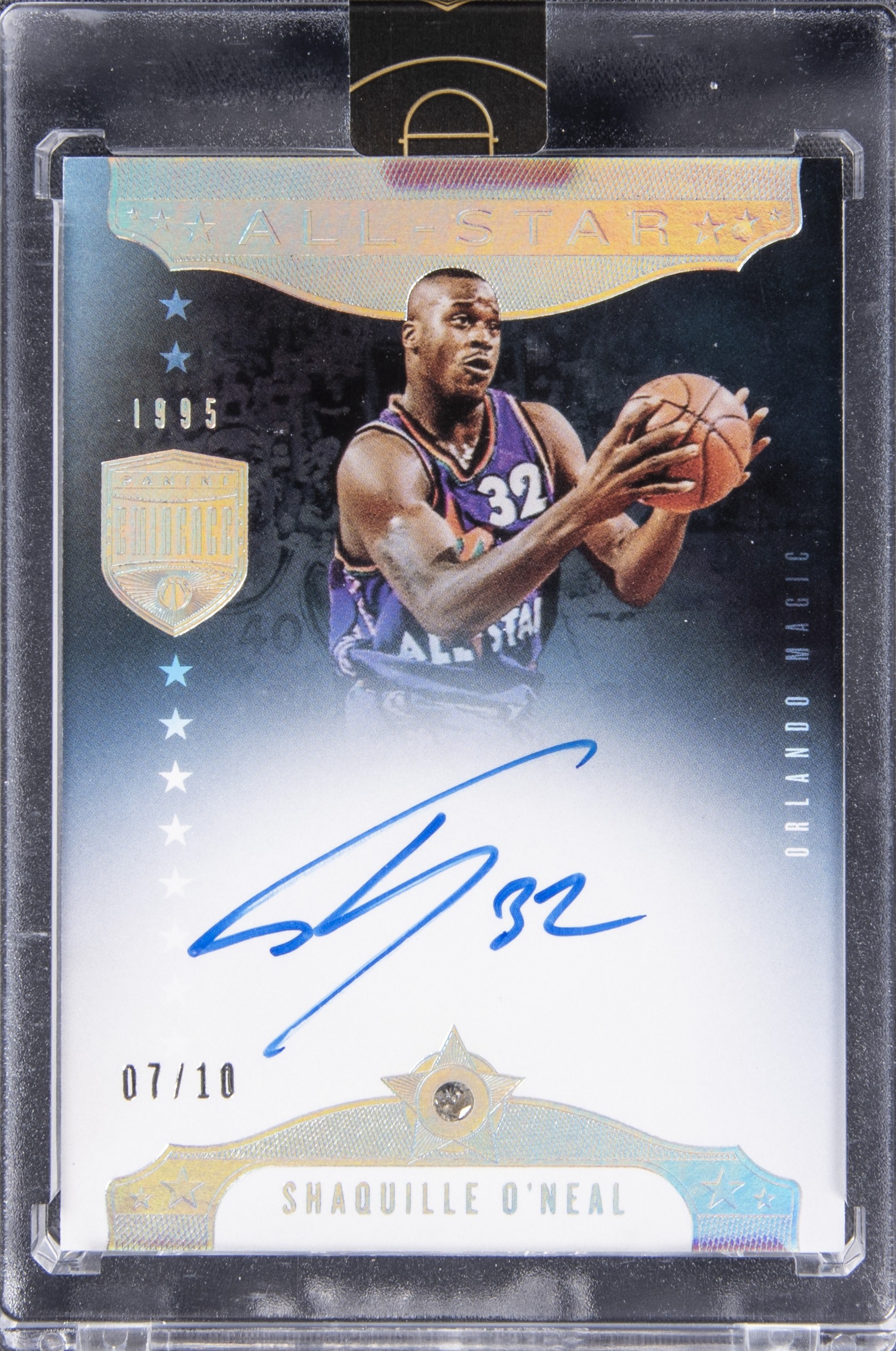 2019-20 Panini Eminence All-Star Diamond Signatures #AS-SO2 Shaquille O'Neal Signed Relic Card (#07/10) - Panini Encased