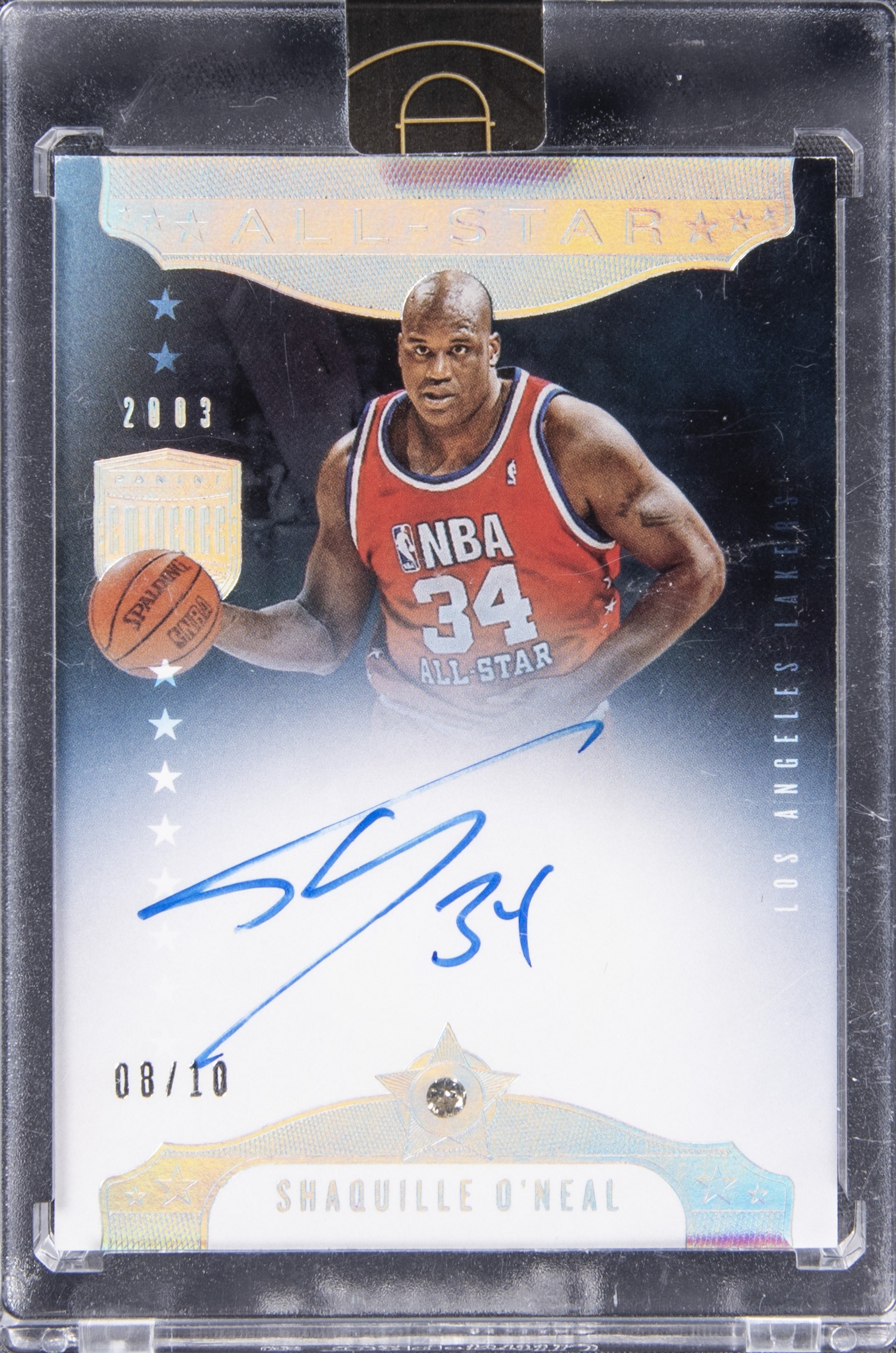 2019-20 Panini Eminence All-Star Diamond Signatures #AS-S05 Shaquille O'Neal Signed Diamond Relic Card (#08/10) - Panini Encased