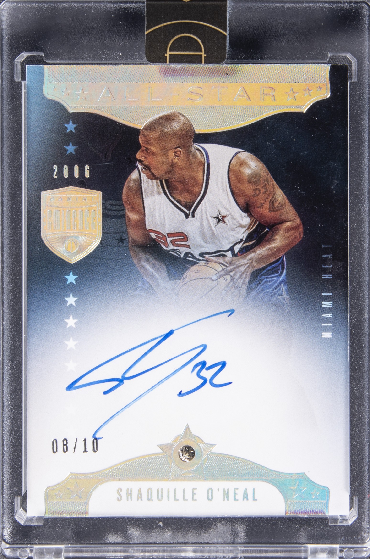 2019-20 Panini Eminence All-Star Diamond Signatures #AS-SO8 Shaquille O'Neal Signed Relic Card (#08/10) - Panini Encased