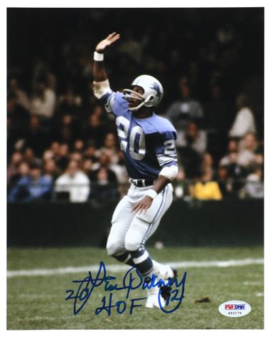 Lem Barney autograph 8x10, Detroit Lions, HOF '92