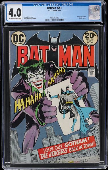 Cgc  - Classic Neal Adams Joker Cover. Batman #251 (1973 Dc) 1 Book CGC  on Goldin Marketplace